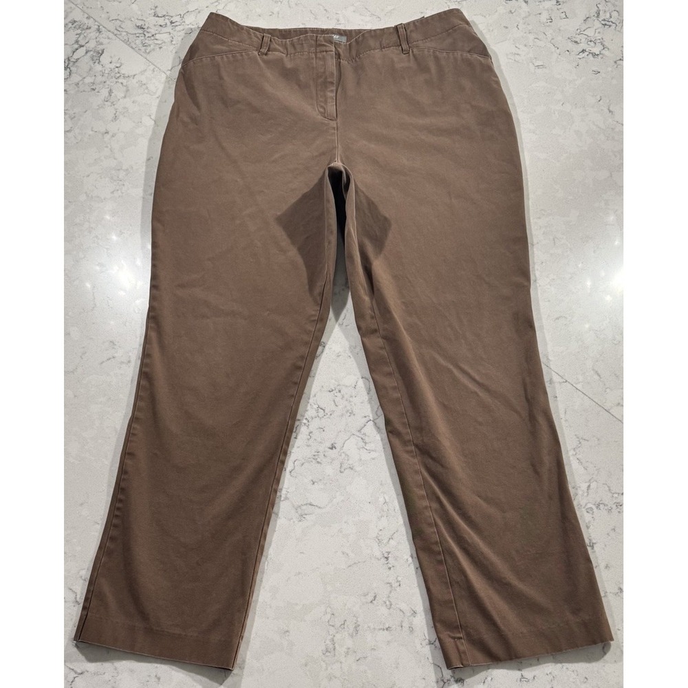 VTG J.Jill Pants Womens 12 Brown‎ Stretch Cotton Classic Fit Business Casual